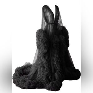 Black tulle Maternity Robe